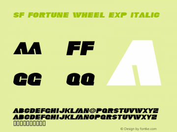 SF Fortune Wheel Exp Italic 1.0 Font Sample