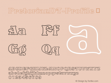 PretorianDT-Profile ☞ Version 1.00 CFF OTF. DTP Types Limited Sep 12 2006;com.myfonts.easy.dtptypes.pretorian-dt.profile.wfkit2.version.2E3D Font Sample