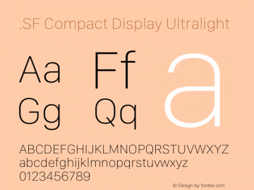 .SF Compact Display Ultralight 12.0d7e1 Font Sample