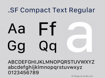 .SF Compact Text Regular 12.0d7e1 Font Sample