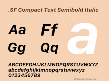 .SF Compact Text Semibold Italic 12.0d7e1图片样张