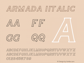 Armada IItalic Version 1.001;Fontself Maker 1.0.7图片样张