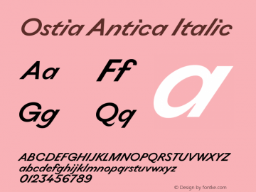 Ostia Antica Italic Version 2.000;PS 2.0;hotconv 1.0.70;makeotf.lib2.5.58329 Font Sample