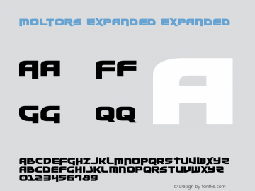 Moltors Expanded Expanded Version 3.0; 2016 Font Sample