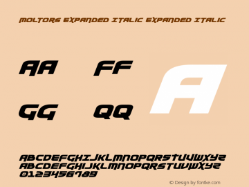 Moltors Expanded Italic Expanded Italic Version 3.0; 2016图片样张