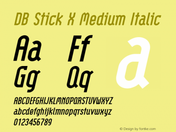 DB Stick X Medium Italic Version 3.000 2006图片样张