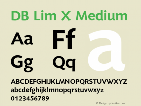 DB Lim X Medium Version 3.000 2006 Font Sample