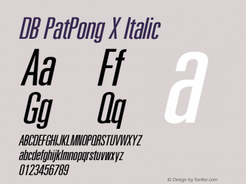 DB PatPong X Italic Version 3.000 2006图片样张