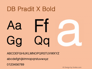 DB Pradit X Bold Version 3.000 2006 Font Sample