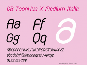 DB ToonHua X Medium Italic Version 3.000 2006图片样张