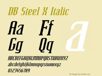 DB Steel X Italic Version 3.000 2006图片样张