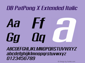 DB PatPong X Extended Italic Version 3.000 2006图片样张