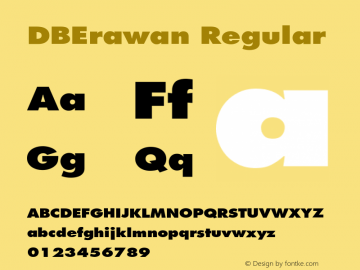 DBErawan Regular Version 1.000 2004 initial release Font Sample