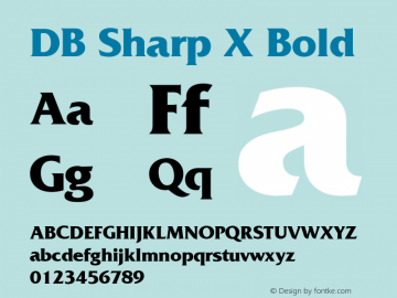 DB Sharp X Bold Version 3.000 2006 Font Sample