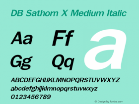 DB Sathorn X Medium Italic Version 3.000 2006图片样张