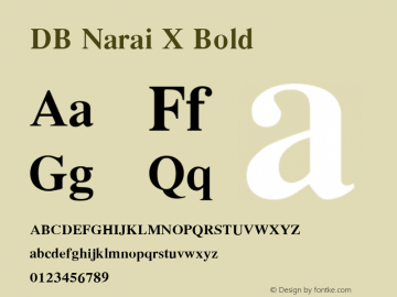 DB Narai X Bold Version 3.000 2006 Font Sample