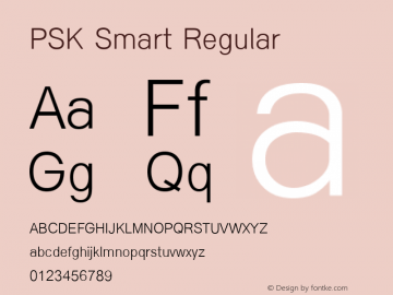 PSK Smart Regular 1.0  For MacOS X ,Windows XP & Linux.02/03/04 Font Sample