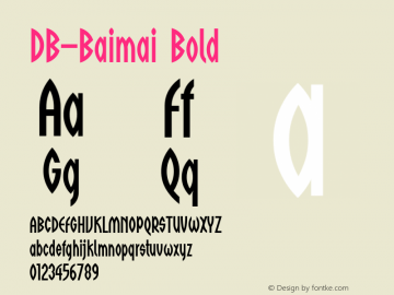 DB-Baimai Bold Version 1.000 2004 initial release Font Sample