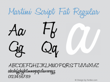 Martini Script Fat Regular Version 1.019 Font Sample