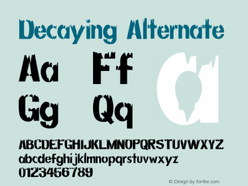 Decaying Alternate Macromedia Fontographer 4.1.5 6/13/97 Font Sample