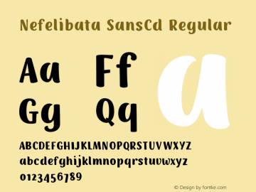 Nefelibata SansCd Regular Version 1.000;PS 001.000;hotconv 1.0.88;makeotf.lib2.5.64775 Font Sample