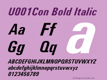 U001Con Bold Italic Version 1.05图片样张