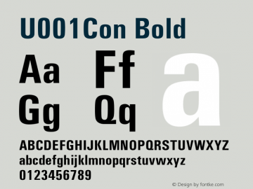 U001Con Bold Version 1.05 Font Sample