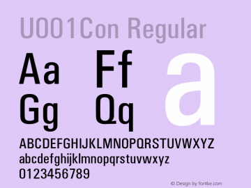 U001Con Regular Version 1.05 Font Sample