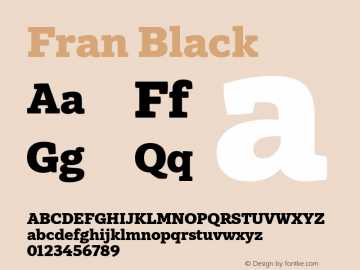 Fran Black Version 1.001 Font Sample