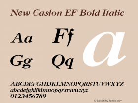New Caslon EF Bold Italic Version 1.000 Font Sample