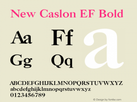 New Caslon EF Bold Version 1.000 Font Sample