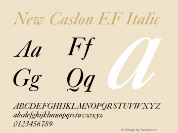 New Caslon EF Italic Version 1.000图片样张