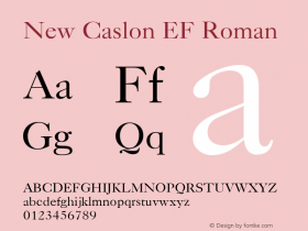 New Caslon EF Roman Version 1.000 Font Sample
