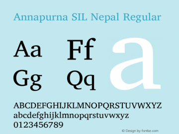 Annapurna SIL Nepal Regular Version 1.201 ; RegionNepal noSS Font Sample