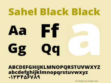 Sahel Black Black Version 1.0.0-alpha; ttfautohint (v1.4.1.5-446e) Font Sample