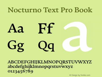 Nocturno Text Pro Book Version 1.000 Font Sample