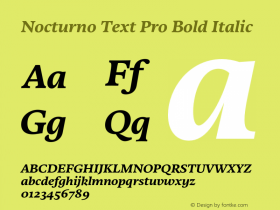 Nocturno Text Pro Bold Italic Version 1.000图片样张