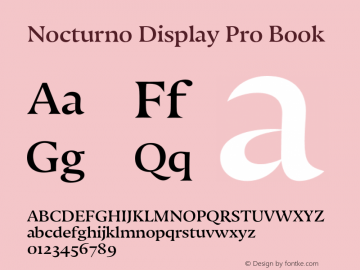 Nocturno Display Pro Book Version 1.100 Font Sample