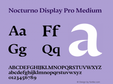 Nocturno Display Pro Medium Version 1.100 Font Sample
