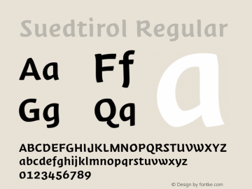 Suedtirol Regular Version 1.001 Font Sample
