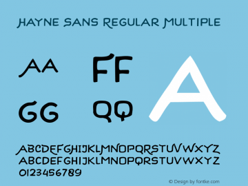 Hayne Sans Regular Multiple Version 1.000 | Majestype Font Sample
