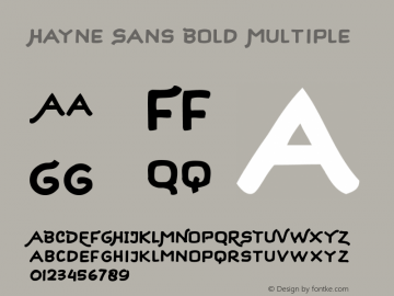 Hayne Sans Bold Multiple Version 1.000 | Majestype Font Sample