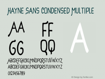 Hayne Sans Condensed Multiple Version 1.000 | Majestype Font Sample