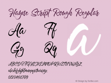 Hayne Script Rough Regular Version 1.000 | Dexsar Harry Anugrah (Majestype) Font Sample