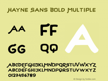 Hayne Sans Bold Multiple Version 1.000 | Majestype Font Sample
