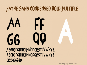 Hayne Sans Condensed Bold Multiple Version 1.000 | Majestype Font Sample