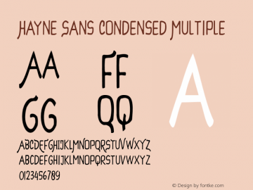 Hayne Sans Condensed Multiple Version 1.000 | Majestype Font Sample