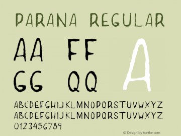 Parana Regular Version 1.000 Font Sample