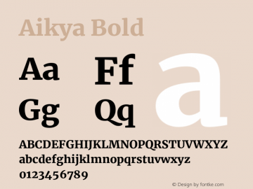 Aikya Bold Version 1.00 b004 Font Sample