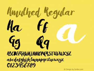 Amulhed Regular Version 1.000 Font Sample